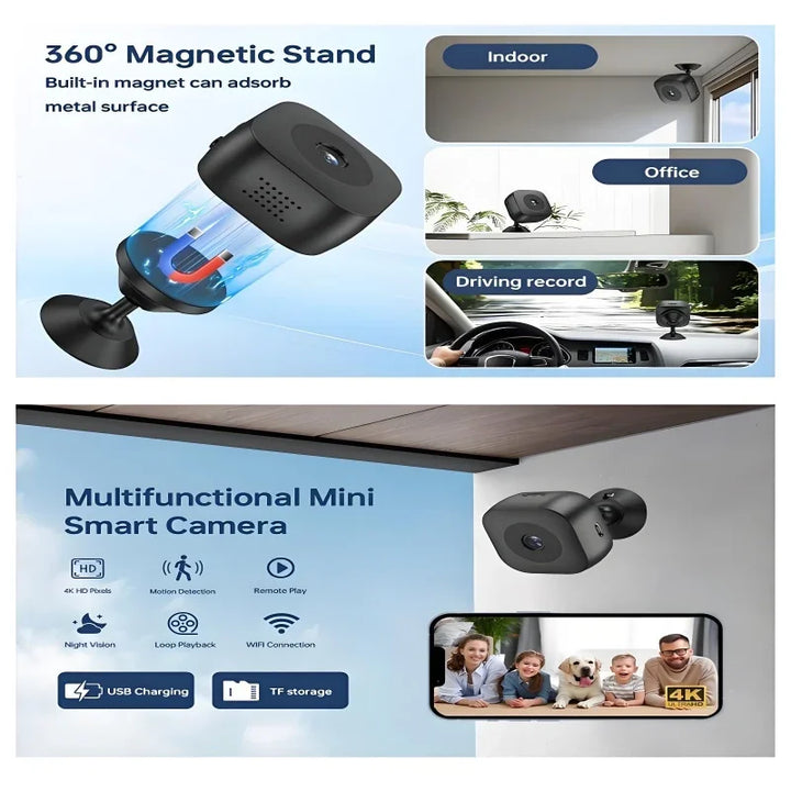 Xiaomi Mini Camera WiFi IP/AP 4K Remote Monitoring Portable Camcorder Smart Surveillance Security Camera